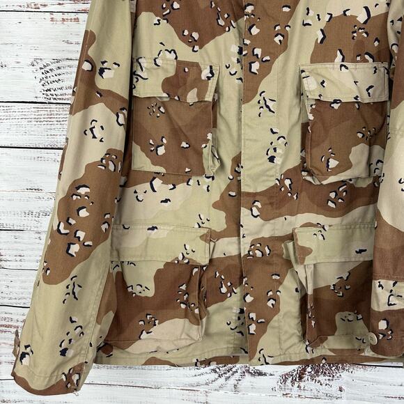 VTG US Army Gulf War Desert Choc Chip Camo 6 Color Shirt Jacket Combat Sz XL - Picture 4 of 6